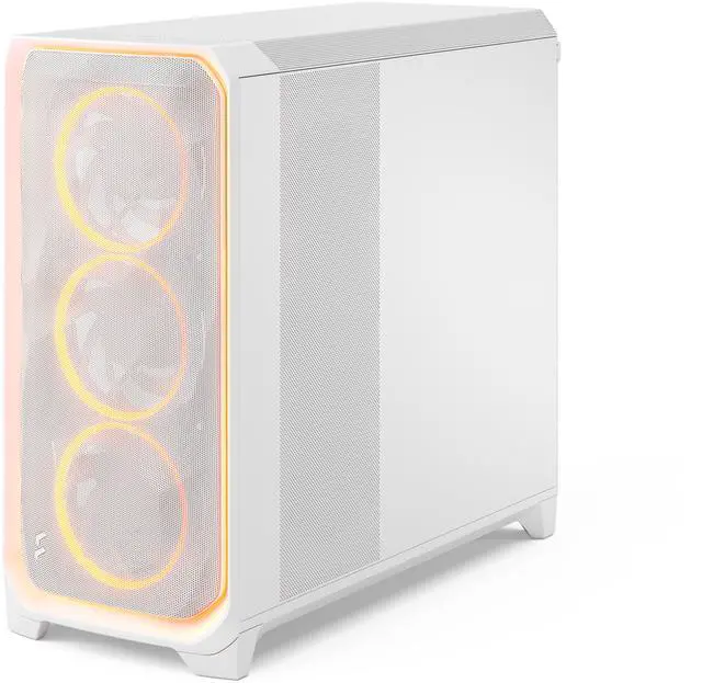 Alt view image 3 of 17 - Fractal Design Meshify 3 XL Ambience Pro RGB E-ATX Full Tower PC Case -  White Chassis with Clear TG Side Panel