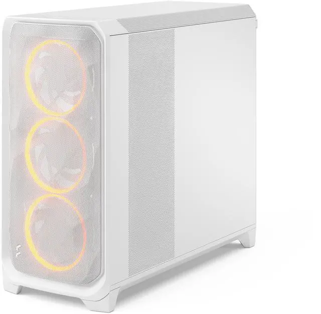 Alt view image 3 of 17 - Fractal Design Meshify 3 XL RGB E-ATX Full Tower PC Case -  White Chassis with Clear TG Side Panel