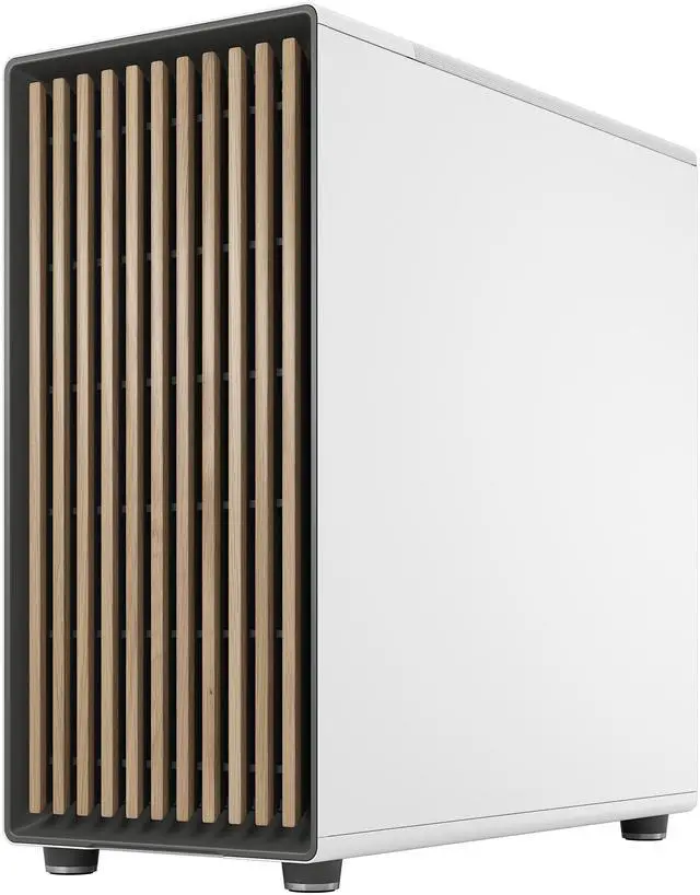 Alt view image 2 of 20 - Fractal Design North XL RC ATX mATX Full Tower PC Case for Motherboard with Rear Connectors ONLY (Standard Connection Motherboards Not Supported)- Chalk White Chassis with Oak Front and Clear TG Side Panel