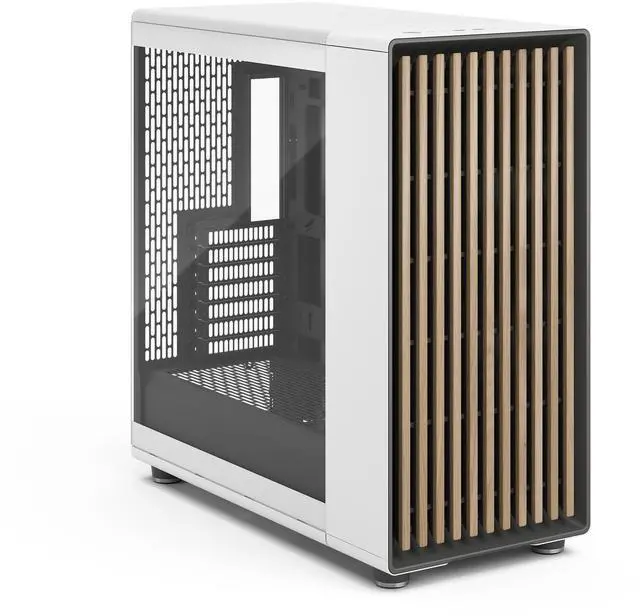 Alt view image 12 of 20 - Fractal Design North XL RC ATX mATX Full Tower PC Case for Motherboard with Rear Connectors ONLY (Standard Connection Motherboards Not Supported)- Chalk White Chassis with Oak Front and Clear TG Side Panel