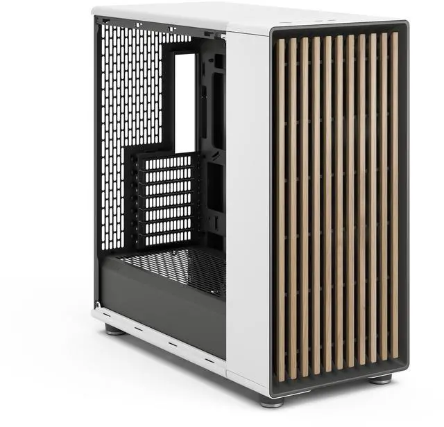 Alt view image 15 of 20 - Fractal Design North XL RC ATX mATX Full Tower PC Case for Motherboard with Rear Connectors ONLY (Standard Connection Motherboards Not Supported)- Chalk White Chassis with Oak Front and Clear TG Side Panel