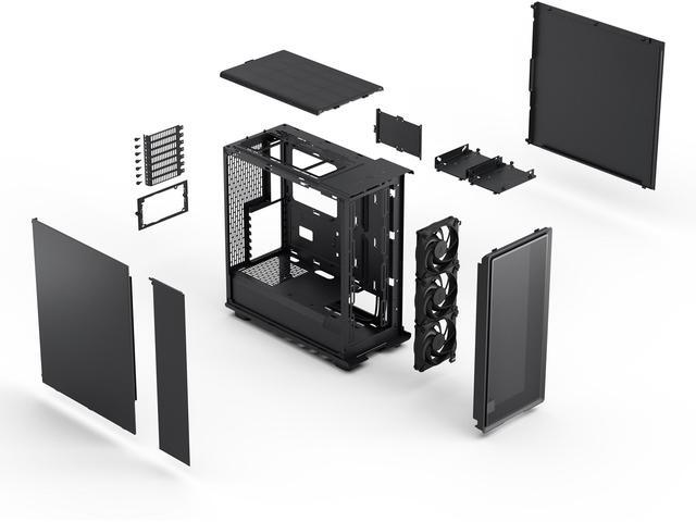 Alt view image 17 of 17 - Fractal Design Epoch Black Solid - High Airflow PC Gaming Case - Mesh Front Panel - Three Momentum 12 Fans Included - Spacious Interior - ATX/mATX/ITX Support