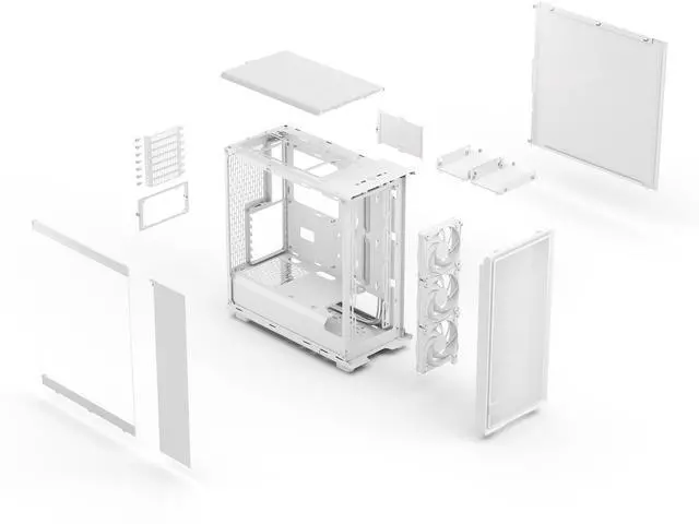 Alt view image 17 of 17 - Fractal Design Epoch White - Tempered Glass Clear Tint - High Airflow PC Gaming Case - Mesh Front Panel - Three Momentum 12 Fans Included - Spacious Interior - ATX/mATX/ITX Support