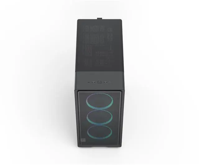 Alt view image 5 of 17 - Fractal Design Epoch Black RGB - Tempered Glass Light Tint- High Airflow PC Gaming Case - Mesh Front Panel - Three Momentum 12 RGB Fans Included - Spacious Interior - ATX/mATX/ITX Support