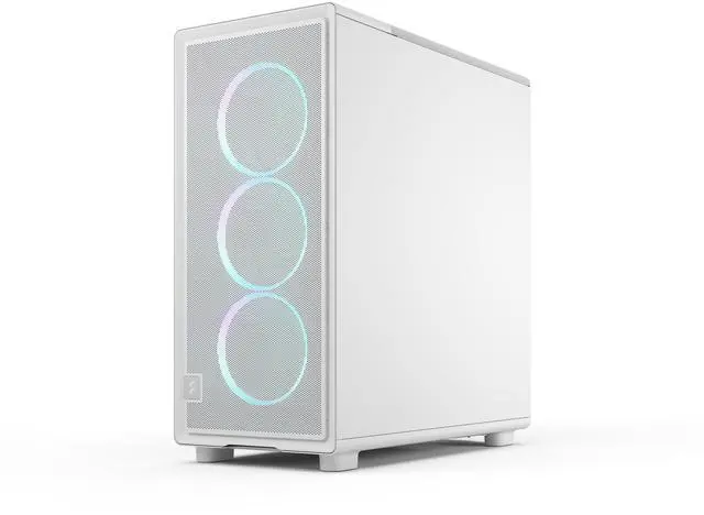 Alt view image 2 of 17 - Fractal Design Epoch White RGB - Tempered Glass Clear Tint- High Airflow PC Gaming Case - Mesh Front Panel - Three Momentum 12 RGB Fans Included - Spacious Interior - ATX/mATX/ITX Support