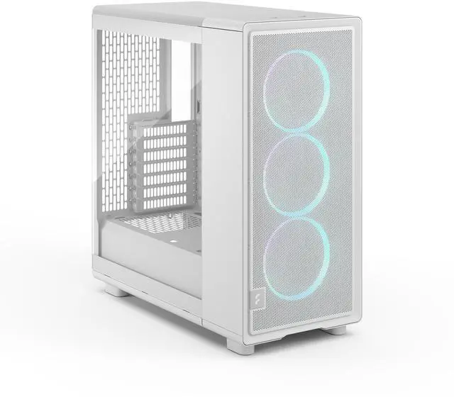 Alt view image 11 of 17 - Fractal Design Epoch White RGB - Tempered Glass Clear Tint- High Airflow PC Gaming Case - Mesh Front Panel - Three Momentum 12 RGB Fans Included - Spacious Interior - ATX/mATX/ITX Support