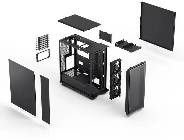 Alt view image 16 of 16 - Fractal Design Epoch XL Black Solid - High Airflow PC Gaming Case - Mesh Front Panel - Three Momentum 14 Fans Included - Spacious Interior - ATX/mATX/ITX and Reverse Connector Motherboard Support