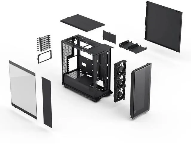 Alt view image 16 of 16 - Fractal Design Epoch XL Black - Tempered Glass Light Tint - High Airflow PC Gaming Case - Mesh Front Panel - Three Momentum 14 Fans Included - Spacious Interior - ATX/mATX/ITX and Reverse Connector Motherboard Support