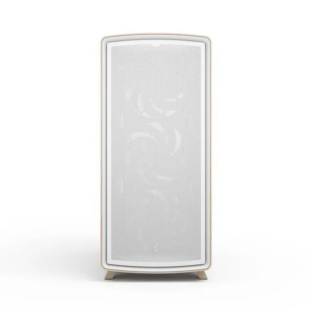 Alt view image 2 of 17 - Fractal Design Summit Chalk White TG Light Oak PC Gaming Case - Tempered Glass Side Panel - Three Momentum 14 Fans Included - ATX Reverse Connector and E-ATX/ATX/mATX/ITX Motherboard Support