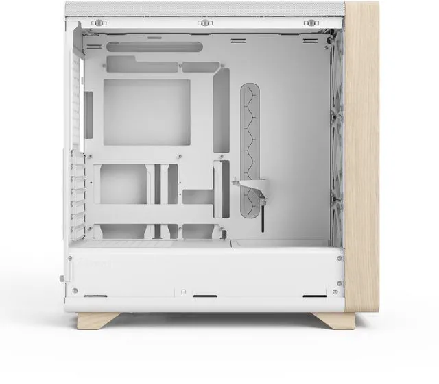 Alt view image 6 of 17 - Fractal Design Summit Chalk White TG Light Oak PC Gaming Case - Tempered Glass Side Panel - Three Momentum 14 Fans Included - ATX Reverse Connector and E-ATX/ATX/mATX/ITX Motherboard Support