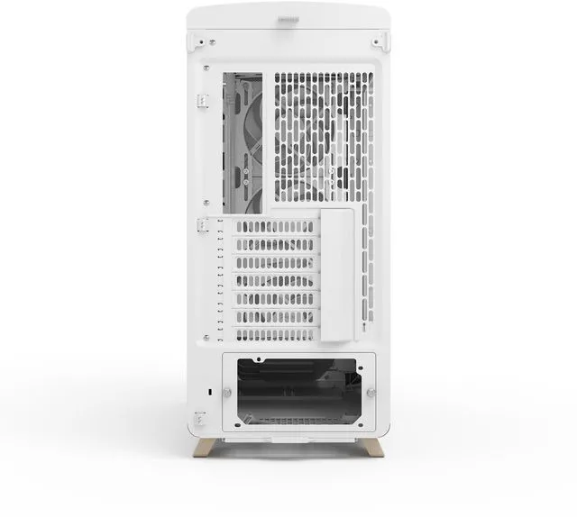 Alt view image 10 of 17 - Fractal Design Summit Chalk White TG Light Oak PC Gaming Case - Tempered Glass Side Panel - Three Momentum 14 Fans Included - ATX Reverse Connector and E-ATX/ATX/mATX/ITX Motherboard Support