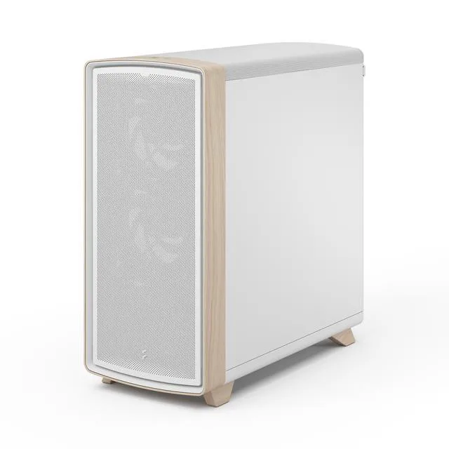 Alt view image 11 of 17 - Fractal Design Summit Chalk White TG Light Oak PC Gaming Case - Tempered Glass Side Panel - Three Momentum 14 Fans Included - ATX Reverse Connector and E-ATX/ATX/mATX/ITX Motherboard Support