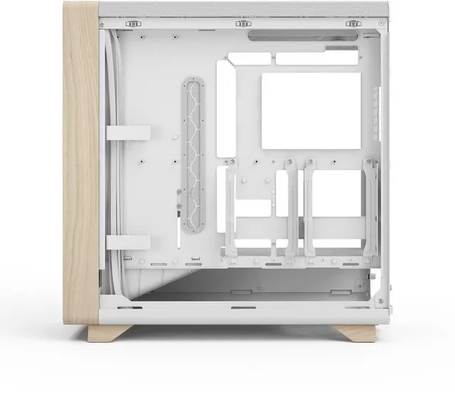 Alt view image 13 of 17 - Fractal Design Summit Chalk White TG Light Oak PC Gaming Case - Tempered Glass Side Panel - Three Momentum 14 Fans Included - ATX Reverse Connector and E-ATX/ATX/mATX/ITX Motherboard Support