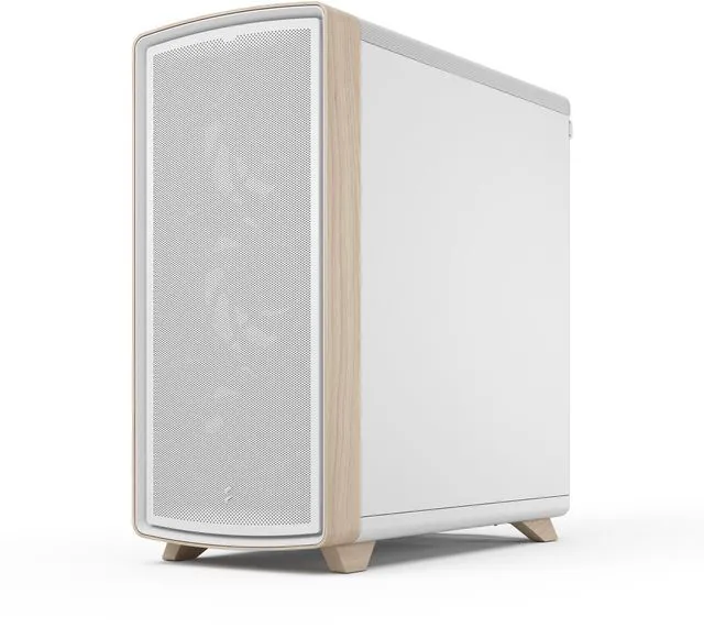 Alt view image 15 of 17 - Fractal Design Summit Chalk White TG Light Oak PC Gaming Case - Tempered Glass Side Panel - Three Momentum 14 Fans Included - ATX Reverse Connector and E-ATX/ATX/mATX/ITX Motherboard Support