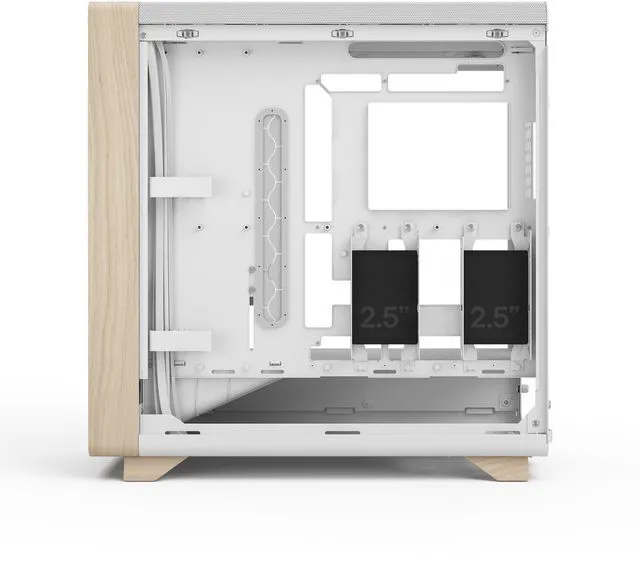 Alt view image 17 of 17 - Fractal Design Summit Chalk White TG Light Oak PC Gaming Case - Tempered Glass Side Panel - Three Momentum 14 Fans Included - ATX Reverse Connector and E-ATX/ATX/mATX/ITX Motherboard Support