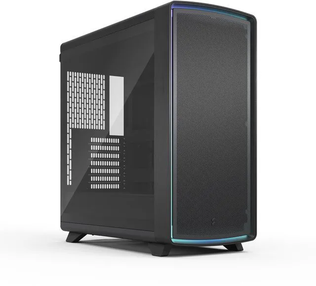Main image of Fractal Design Summit Ambience Blackout TG Blackened Oak PC Gaming Case - ARGB Gen II Ambient Lighting - Three Momentum 14 Fans Included - ATX Reverse Connector and E-ATX/ATX/mATX/ITX Motherboard Support