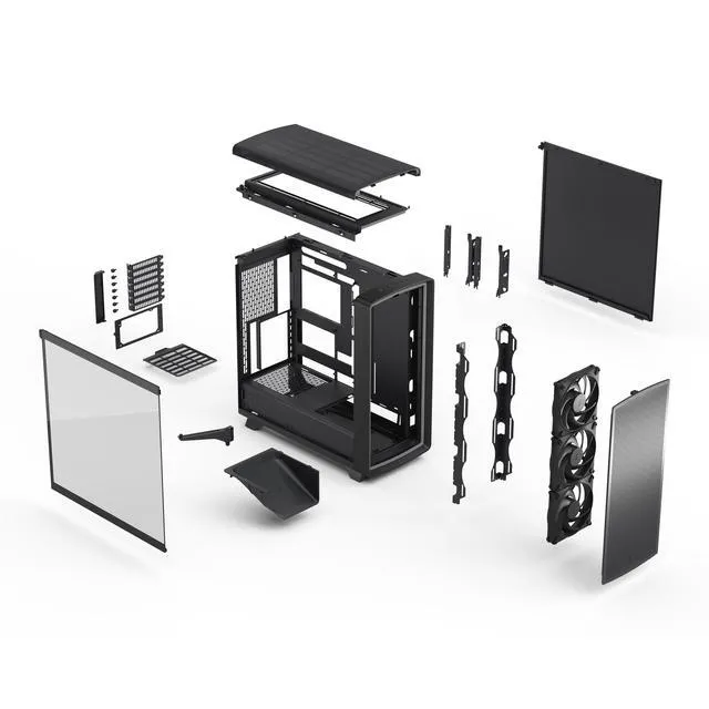 Alt view image 8 of 17 - Fractal Design Summit Ambience Blackout TG Blackened Oak PC Gaming Case - ARGB Gen II Ambient Lighting - Three Momentum 14 Fans Included - ATX Reverse Connector and E-ATX/ATX/mATX/ITX Motherboard Support