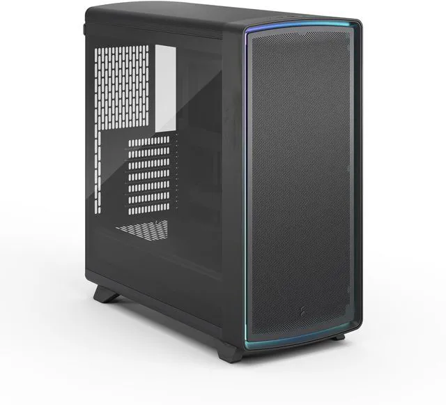 Alt view image 9 of 17 - Fractal Design Summit Ambience Blackout TG Blackened Oak PC Gaming Case - ARGB Gen II Ambient Lighting - Three Momentum 14 Fans Included - ATX Reverse Connector and E-ATX/ATX/mATX/ITX Motherboard Support