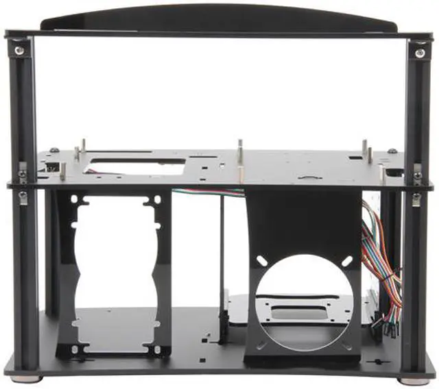 Alt view image 5 of 7 - DIYPC Alpha-GT3 Black Acrylic and Aluminum ATX Bench Case Bench Computer Case Mining Rig Frame Case for ATX/Micro ATX motherboard - PC components not included