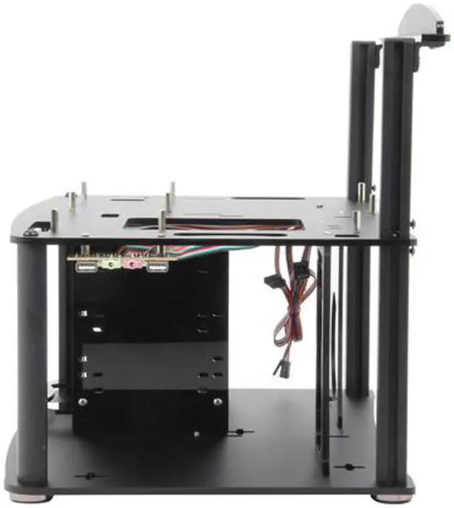 Alt view image 6 of 7 - DIYPC Alpha-GT3 Black Acrylic and Aluminum ATX Bench Case Bench Computer Case Mining Rig Frame Case for ATX/Micro ATX motherboard - PC components not included