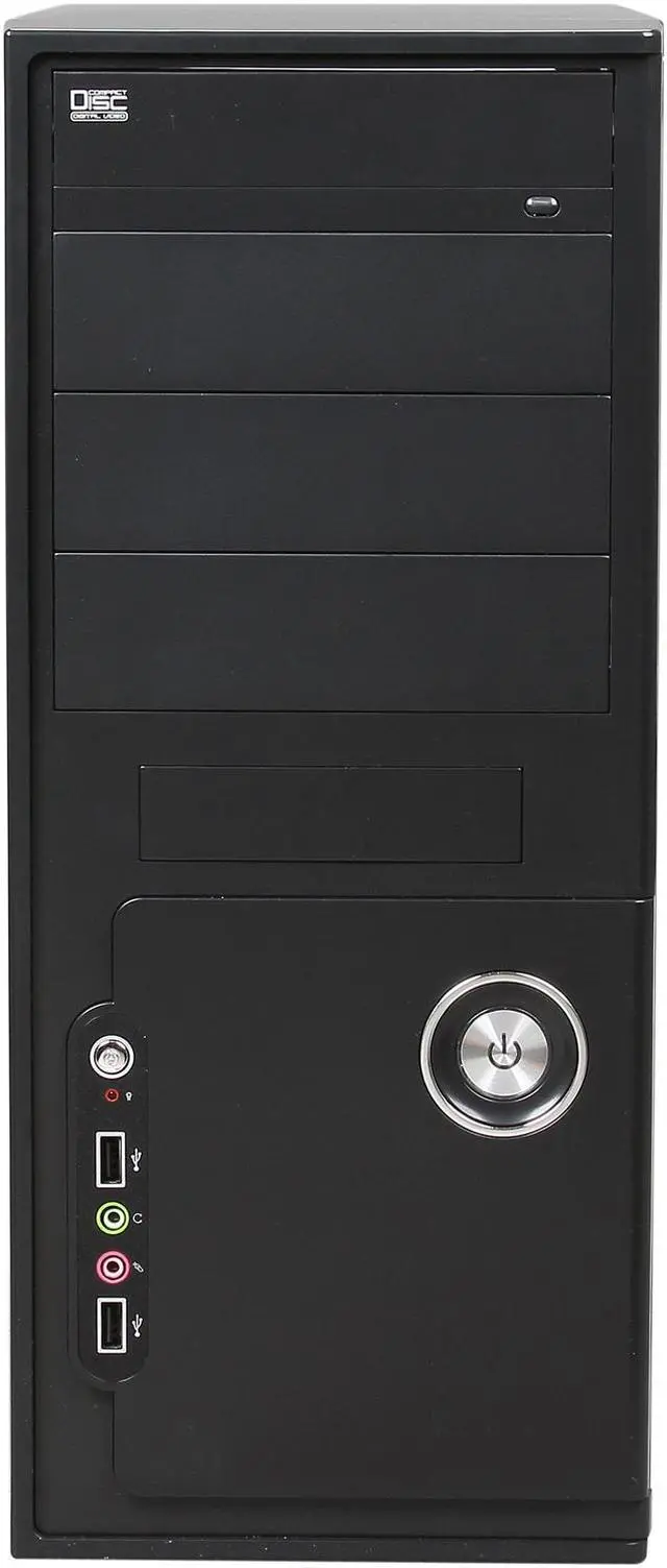 Alt view image 2 of 9 - DIYPC DIY-5823BK Black SECC ATX Mid Tower Computer Case with 1 x 80mm Fan