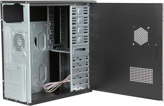 Alt view image 5 of 9 - DIYPC DIY-5823BK Black SECC ATX Mid Tower Computer Case with 1 x 80mm Fan