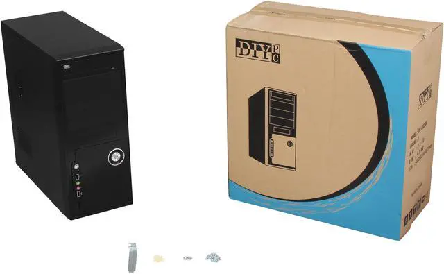 Alt view image 9 of 9 - DIYPC DIY-5823BK Black SECC ATX Mid Tower Computer Case with 1 x 80mm Fan