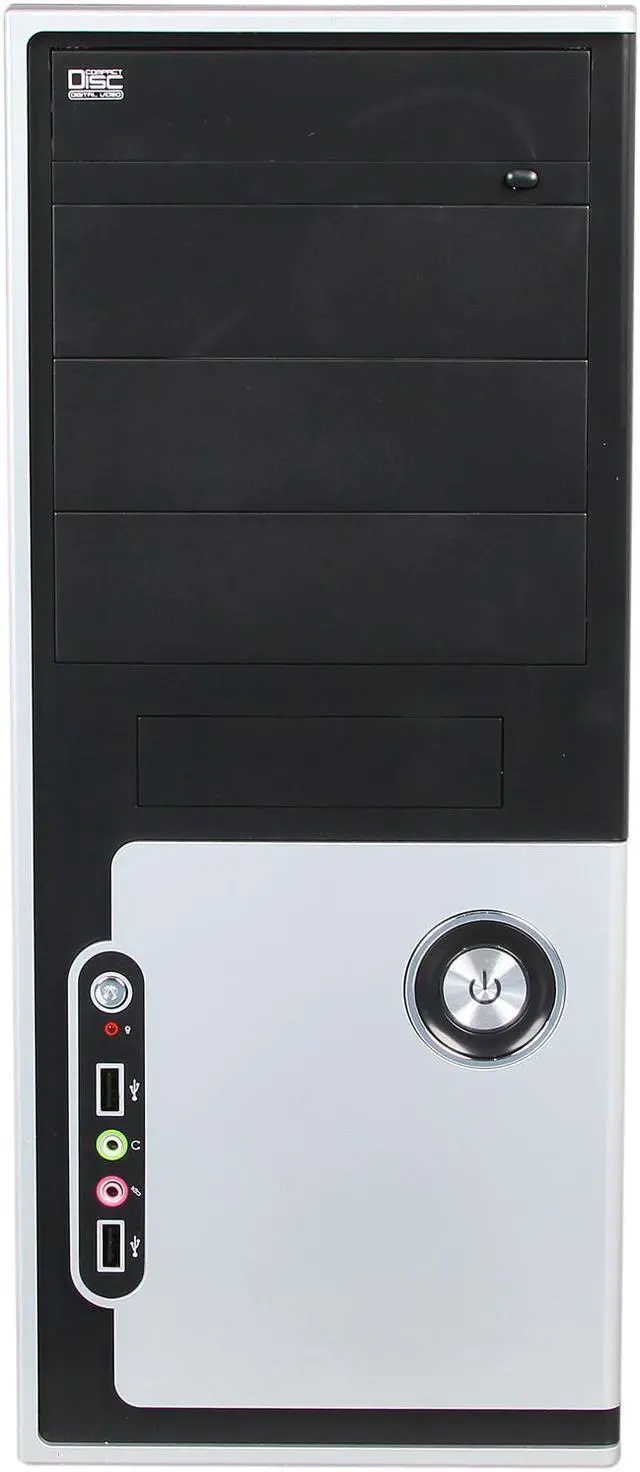 Alt view image 2 of 9 - DIYPC DIY-5823 B/S Black SECC ATX Mid Tower Computer Case with 1 x 80mm Fan