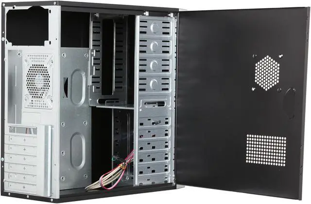 Alt view image 5 of 9 - DIYPC DIY-5823 B/S Black SECC ATX Mid Tower Computer Case with 1 x 80mm Fan