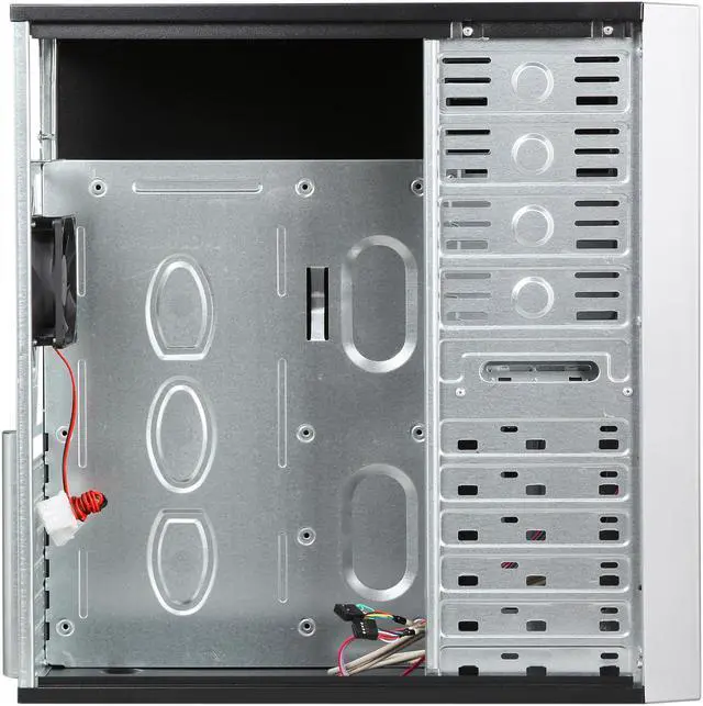 Alt view image 6 of 9 - DIYPC DIY-5823 B/S Black SECC ATX Mid Tower Computer Case with 1 x 80mm Fan