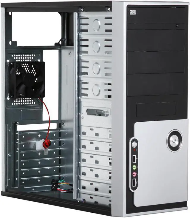 Alt view image 7 of 9 - DIYPC DIY-5823 B/S Black SECC ATX Mid Tower Computer Case with 1 x 80mm Fan