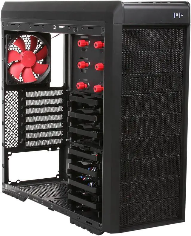 Alt view image 7 of 10 - DIYPC Adventurer-9601R Black/Red Steel Gaming ATX Mid Tower Computer Case with 5 x 120mm Red Fan and 1 x USB 3.0