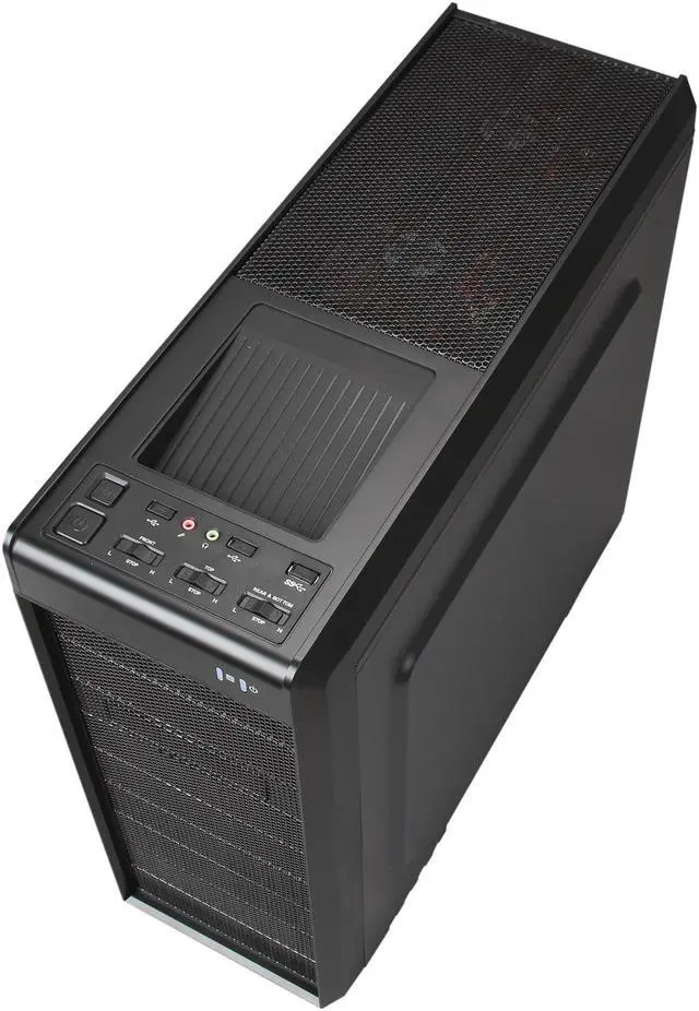 Alt view image 8 of 10 - DIYPC Adventurer-9601R Black/Red Steel Gaming ATX Mid Tower Computer Case with 5 x 120mm Red Fan and 1 x USB 3.0