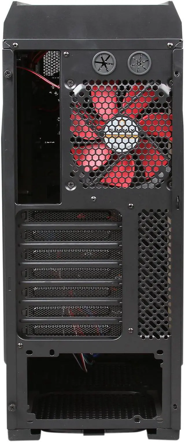 Alt view image 9 of 10 - DIYPC Adventurer-9601R Black/Red Steel Gaming ATX Mid Tower Computer Case with 5 x 120mm Red Fan and 1 x USB 3.0