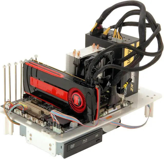 DIYPC Alpha-DB6-W White Bench Computer Case for ATX/Micro ATX ...