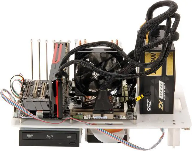 DIYPC Alpha-DB6-W White Bench Computer Case for ATX/Micro ATX ...