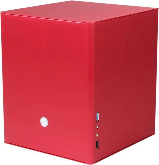 Alt view image 3 of 10 - DIYPC V3plus-R Red Aluminum Mini-ITX Tower Computer Case