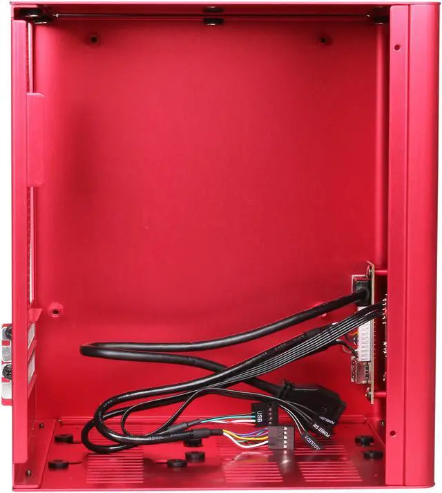 Alt view image 7 of 10 - DIYPC V3plus-R Red Aluminum Mini-ITX Tower Computer Case
