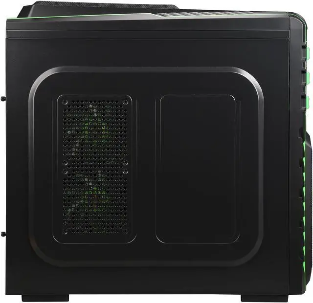Alt view image 4 of 10 - DIYPC Skyline-07-G Black SECC ATX Full Tower Gaming USB 3.0 Computer Case w/ 7 x 120mm Green fans