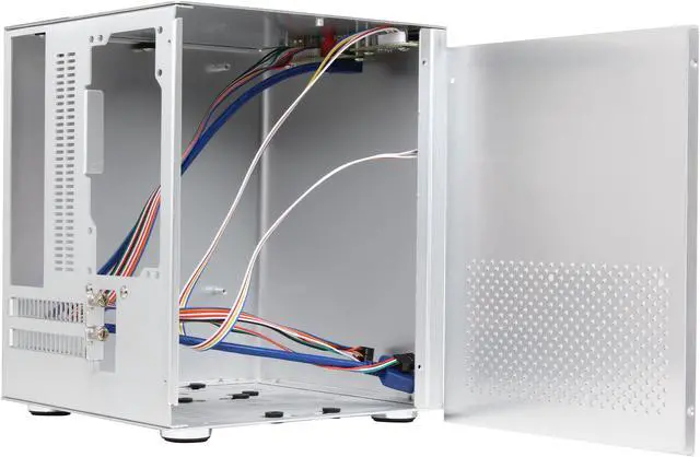 Alt view image 7 of 10 - DIYPC HTPC-MiniCube-S Silver Aluminum Mini-ITX Tower Computer Case