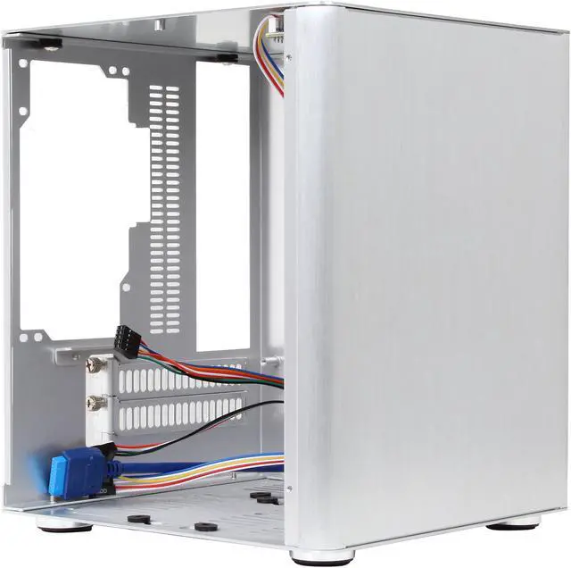 Alt view image 9 of 10 - DIYPC HTPC-MiniCube-S Silver Aluminum Mini-ITX Tower Computer Case
