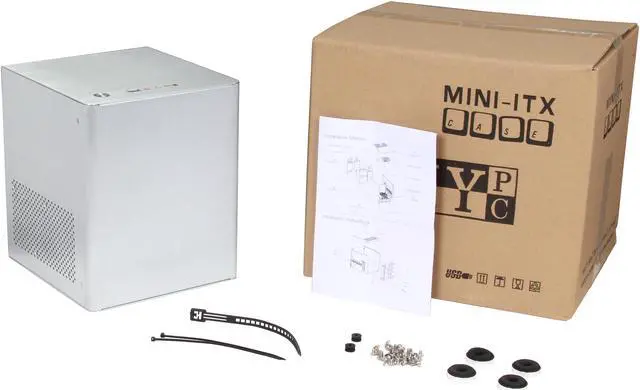 Alt view image 10 of 10 - DIYPC HTPC-MiniCube-S Silver Aluminum Mini-ITX Tower Computer Case