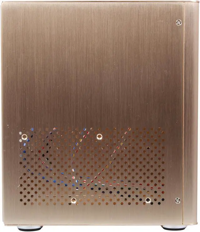Alt view image 4 of 9 - DIYPC HTPC-MiniCube-Gold Gold Aluminum Mini-ITX Tower Computer Case