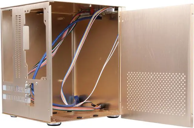 Alt view image 5 of 9 - DIYPC HTPC-MiniCube-Gold Gold Aluminum Mini-ITX Tower Computer Case