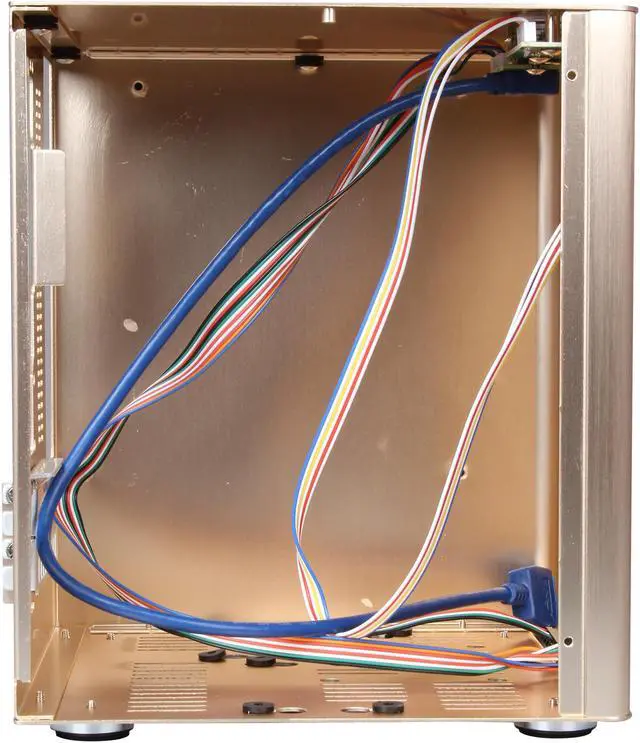 Alt view image 6 of 9 - DIYPC HTPC-MiniCube-Gold Gold Aluminum Mini-ITX Tower Computer Case