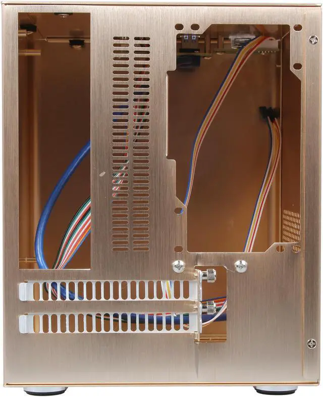 Alt view image 8 of 9 - DIYPC HTPC-MiniCube-Gold Gold Aluminum Mini-ITX Tower Computer Case