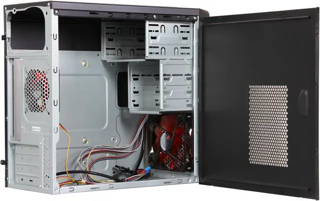 Alt view image 5 of 9 - DIYPC M89-R Black/Red USB 3.0 Micro-ATX Mini Tower Gaming Computer Case with Dual Red Fans (1 x 120mm LED x Front, 1 x 80mm x Rear)