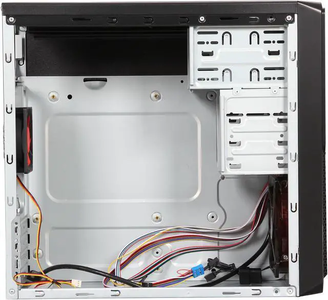 Alt view image 6 of 9 - DIYPC M89-R Black/Red USB 3.0 Micro-ATX Mini Tower Gaming Computer Case with Dual Red Fans (1 x 120mm LED x Front, 1 x 80mm x Rear)