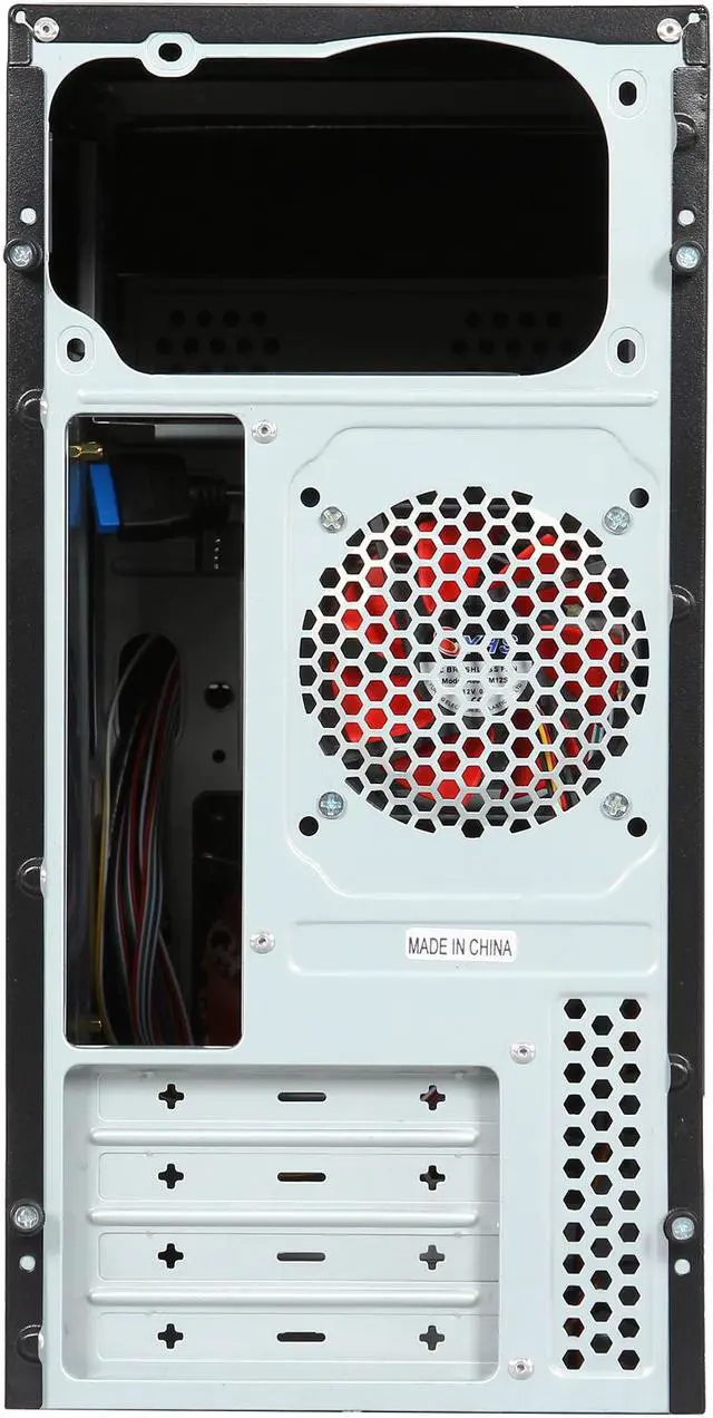Alt view image 8 of 9 - DIYPC M89-R Black/Red USB 3.0 Micro-ATX Mini Tower Gaming Computer Case with Dual Red Fans (1 x 120mm LED x Front, 1 x 80mm x Rear)