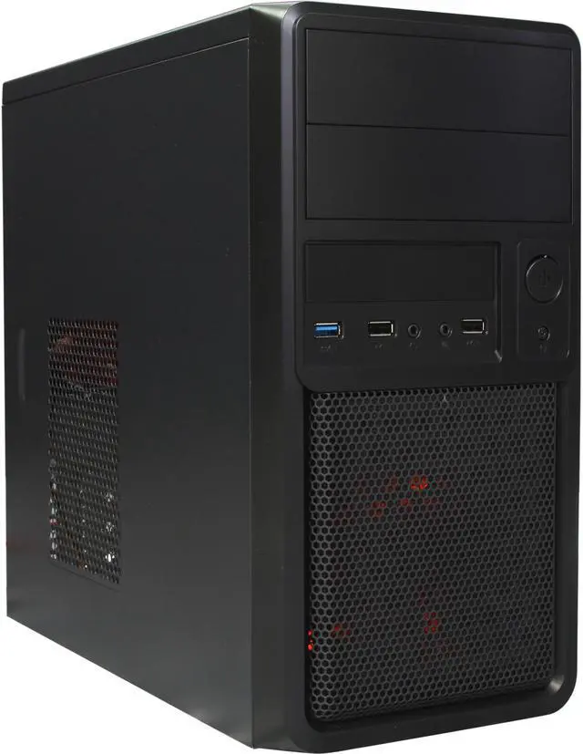 Main image of DIYPC M89-R Black/Red USB 3.0 Micro-ATX Mini Tower Gaming Computer Case with Dual Red Fans (1 x 120mm LED x Front, 1 x 80mm x Rear)